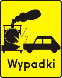 Znak T-14d Tabliczka wskazująca przejazd kolejowy na którym warunki powodują szczególne niebezpieczeństwo powstania wypadków - drogowy