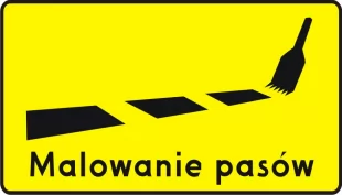 Znak T-19 Tabliczka wskazująca na malowanie znaków poziomych - drogowy