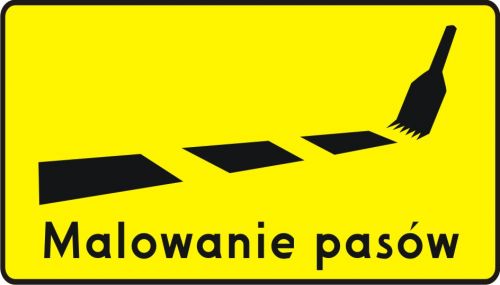 Znak T-19 Tabliczka wskazująca na malowanie znaków poziomych - drogowy - Tabliczki do znaków drogowych – znaki drogowe, cz. V