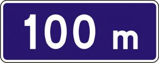 Znak T-1a Odległość znaku informacyjnego od początku (końca) drogi lub pasa ruchu - drogowy tabliczka