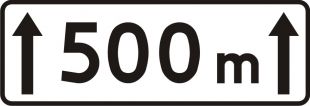 Znak T-20 Długość odcinka jezdni, którym zakaz obowiązuje - drogowy tabliczka