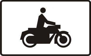 Znak T-23a Tabliczka wskazująca motocykle - drogowy