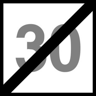 Znak tramwajowy BT-2 zakazu - Koniec ograniczenia prędkości