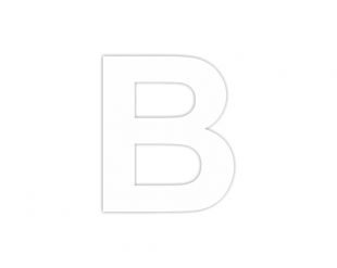 Znak wielka litera B - naklejka