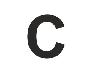 Znak wielka litera C - naklejka