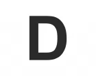 Znak wielka litera D - naklejka
