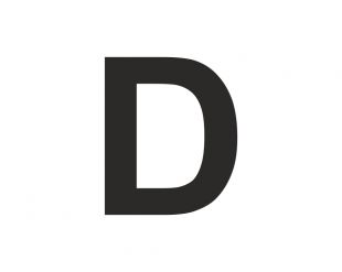 Znak wielka litera D - naklejka