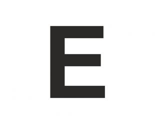 Znak wielka litera E - naklejka