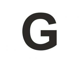 Znak wielka litera G - naklejka