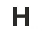 Znak wielka litera H - naklejka