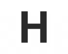 Znak wielka litera H - naklejka
