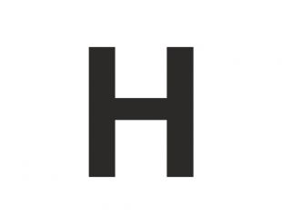 Znak wielka litera H - naklejka