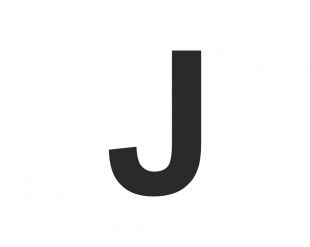 Znak wielka litera J - naklejka