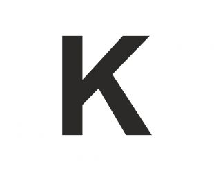 Znak wielka litera K - naklejka