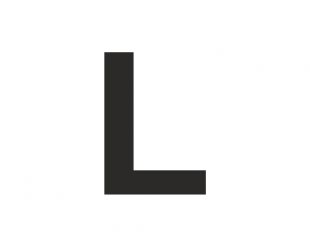 Znak wielka litera L - naklejka