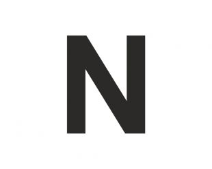 Znak wielka litera N - naklejka