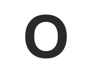Znak wielka litera O - naklejka