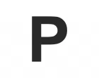 Znak wielka litera P - naklejka