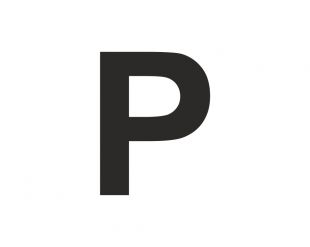 Znak wielka litera P - naklejka