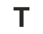 Znak wielka litera T - naklejka