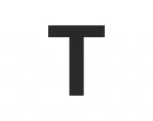 Znak wielka litera T - naklejka