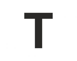 Znak wielka litera T - naklejka