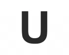 Znak wielka litera U - naklejka