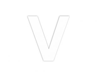 Znak wielka litera V - naklejka