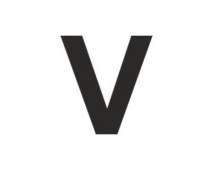 Znak wielka litera V - naklejka