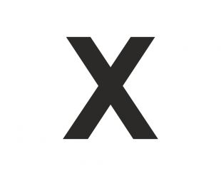 Znak wielka litera X - naklejka
