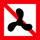 Znak żeglugowy A.12 Zakaz ruchu statków o napędzie mechanicznym