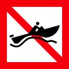 Znak żeglugowy A.18 Koniec strefy, w której małe statki używane wyłącznie do uprawiania sportu lub rekreacji mogły rozwijać duże prędkości