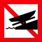 Znak żeglugowy A.19 Zakaz wodowania i wciągania statków na brzeg