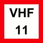 Znak żeglugowy B.11b Nakaz prowadzenia nasłuchu radiotelefonicznego na wskazanym kanale