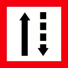 Znak żeglugowy B.3a Nakaz trzymania się tej strony szlaku żeglownego, która leży z lewej burty