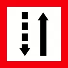 Znak żeglugowy B.3b Nakaz trzymania się tej strony szlaku żeglownego, która leży z prawej burty