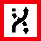 Znak żeglugowy B.4b Nakaz przejścia na tę stronę szlaku żeglownego, która leży z prawej burty