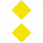 Znak żeglugowy D.1b Zalecenie przejścia w jednym kierunku - przejście z przeciwnego kierunku zabronione