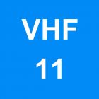 Znak żeglugowy E.23 Wskazanie kanału radiotelefonicznego, na którym można uzyskać informacje nawigacyjne